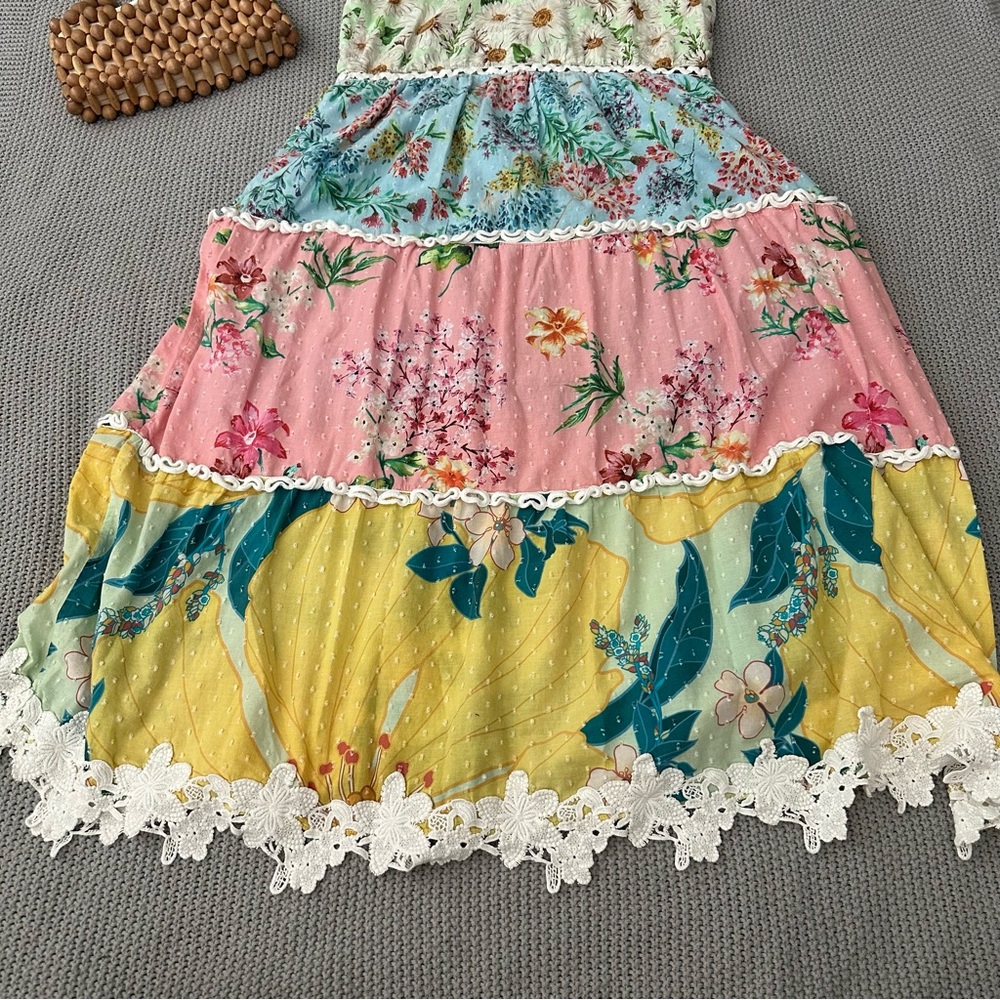 Farm Rio Mixed Floral Halter Dress Size Small - Picture 7 of 16